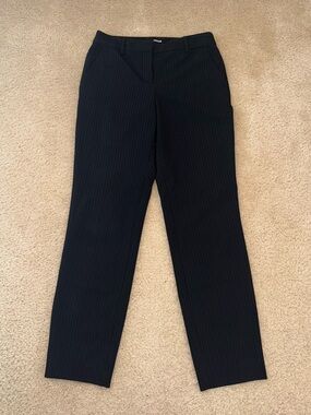Express Columnist Ankle Mid Rise Black Pinstripe Trousers Dress Pants, Size 2R